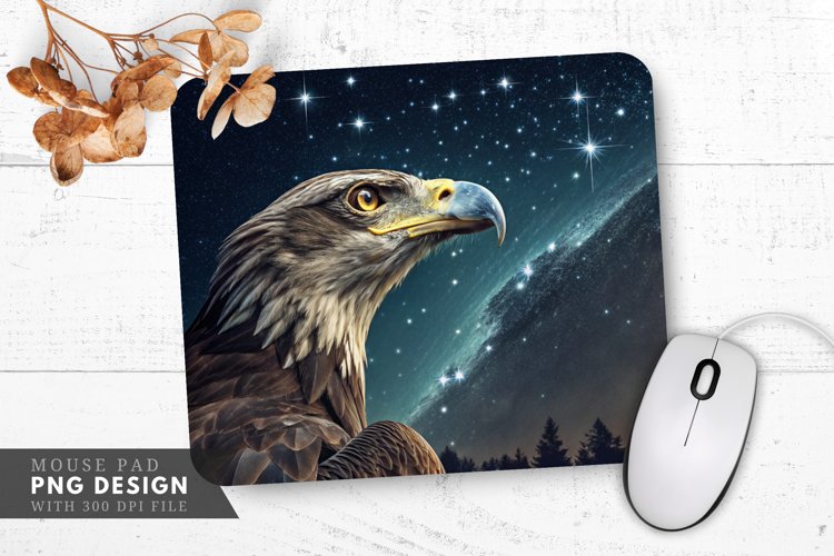 Starry Eyed Eagle Mouse Pad PNG Design
