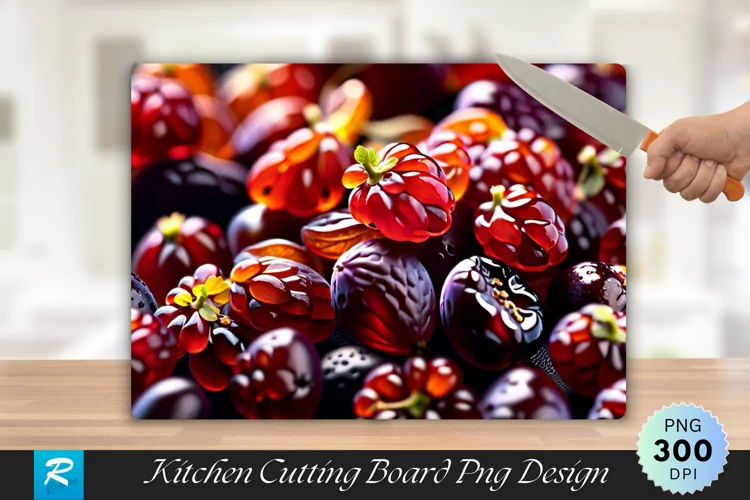 Fresh Raisins Cutting Board Sublimation Design
