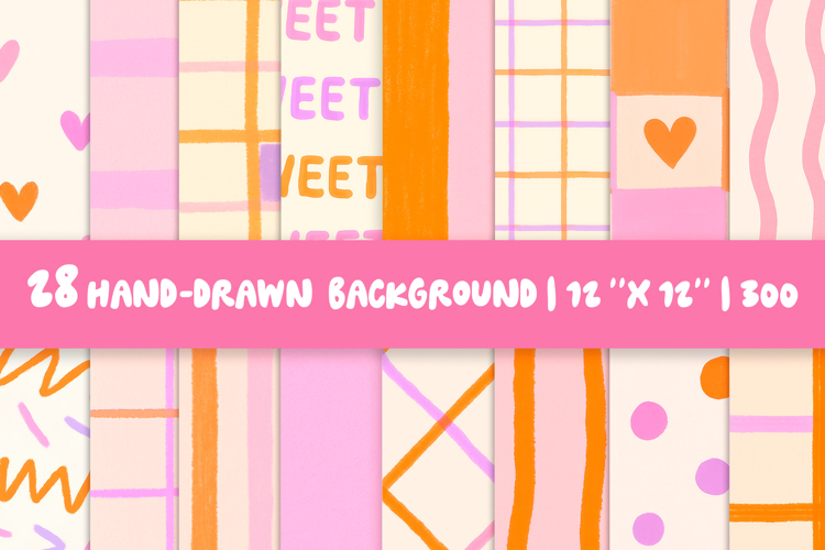 Whimsy Stripes Checks Background Digital Paper Bundle