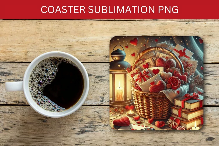 valentine square coaster - gifts and mails