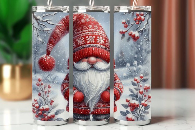Tumbler Wrap 20 oz - christmas gnome