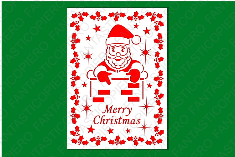 Merry Christmas, Santa Claus Greeting Card SVG Cut Machines