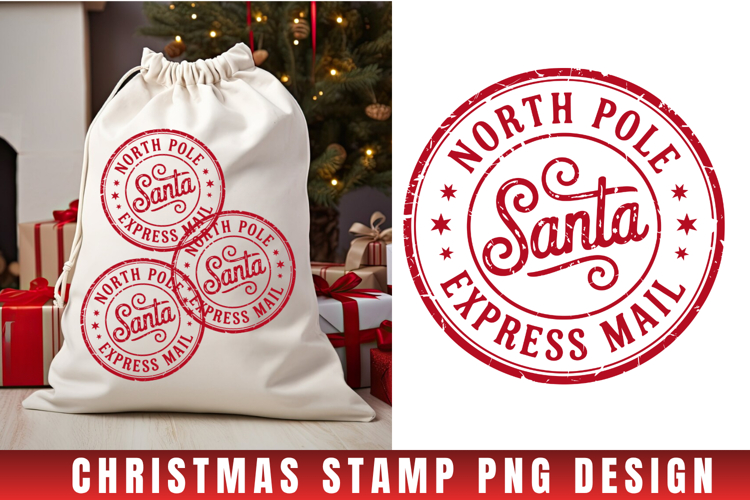 Christmas Stamp Clipart, Christmas Retro sublimation PNG