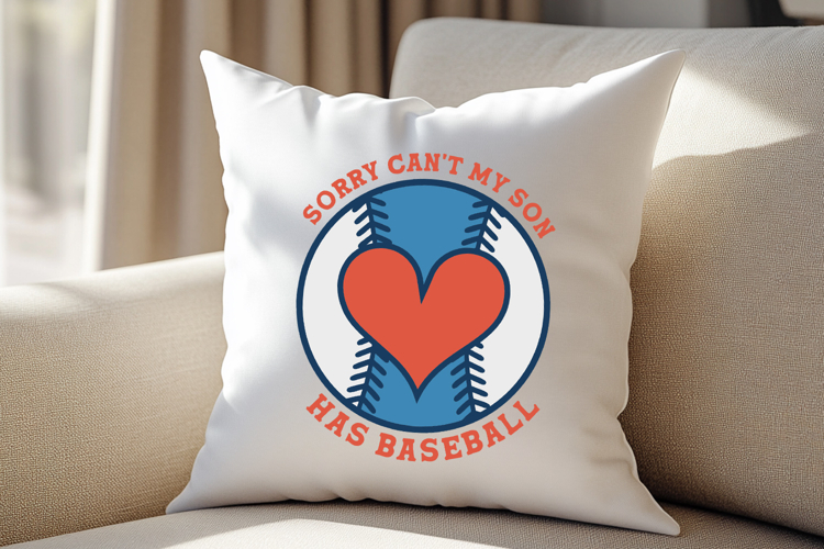 Sorry Cant My Son Has Baseball Mom Heart SVG T-Shirt Design