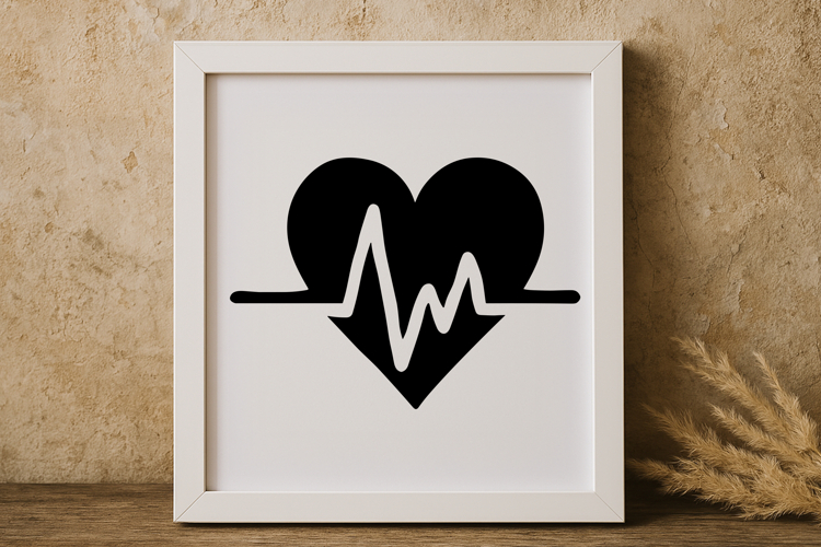Heartbeat With Heart Svg Image 19
