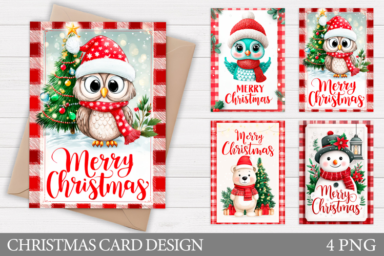 Christmas Animals Card Design. Christmas Card Printable