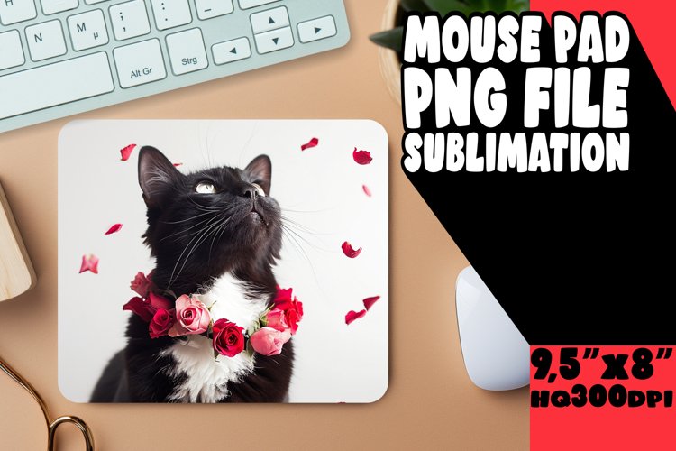 Whimsical Cat Sublimation Mat example image 1