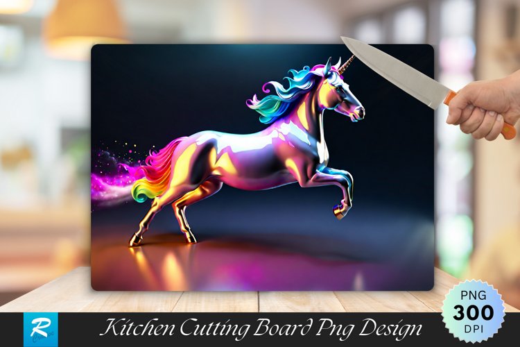 3D Unicorn Cutting Board Sublimation Design example image 1