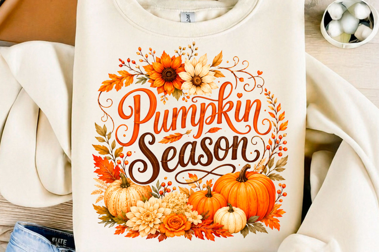 Pumpkin Season Floral Autumn PNG
