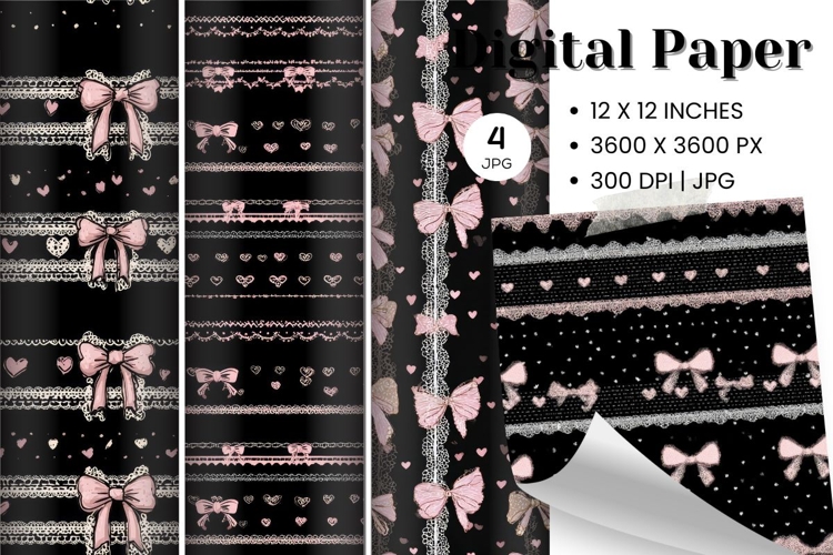 Bow Ribbon Background Bow Digital Paper Pattern Wallpaper_10