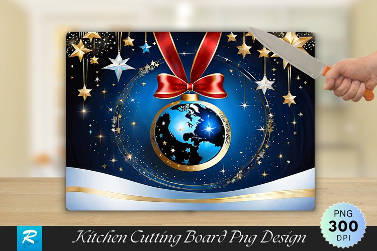 Joy to the World with Ribbon Cutting Board PNG Design