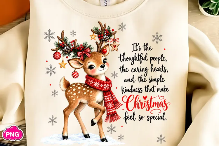 Reindeer Christmas PNG, Cute Woodland PNG, Reindeer PNG