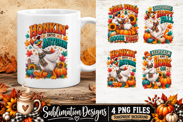 Funny Goose Autumn Fall Sublimation PNG