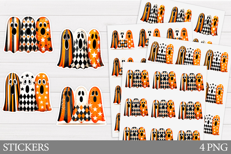 Ghost Sticker Printable. Halloween Sticker Design