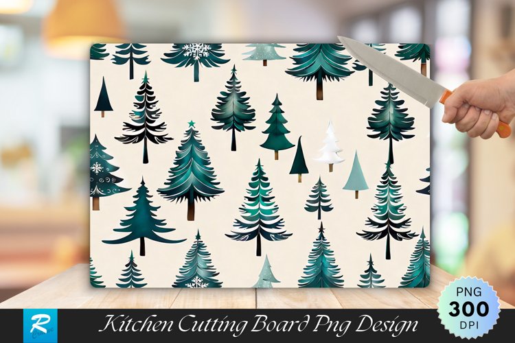 Scandinavian Trees Maple Cutting Board PNG Design