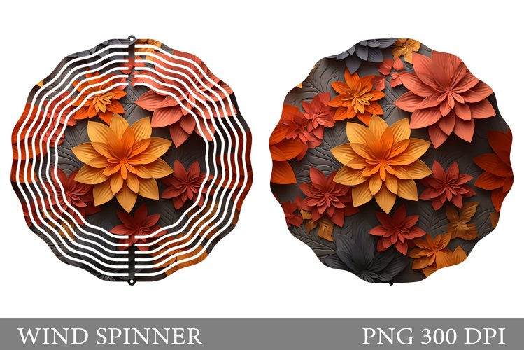 3D Flowers Wind Spinner Design. Flowers Wind Spinner example image 1