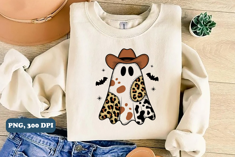 Halloween Cowboy Ghost Png Sublimation