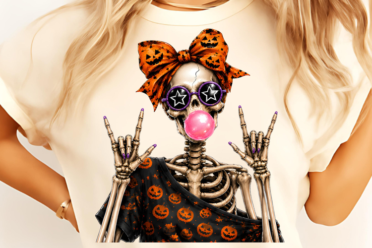 Cute Skeleton Halloween PNG, Funny Halloween Skeleton PNG