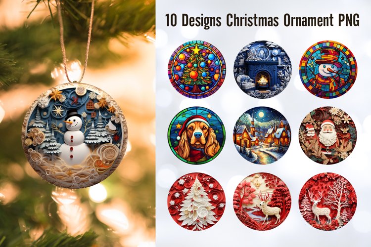 Ornament 3D Christmas Sublimation Bundle example image 1