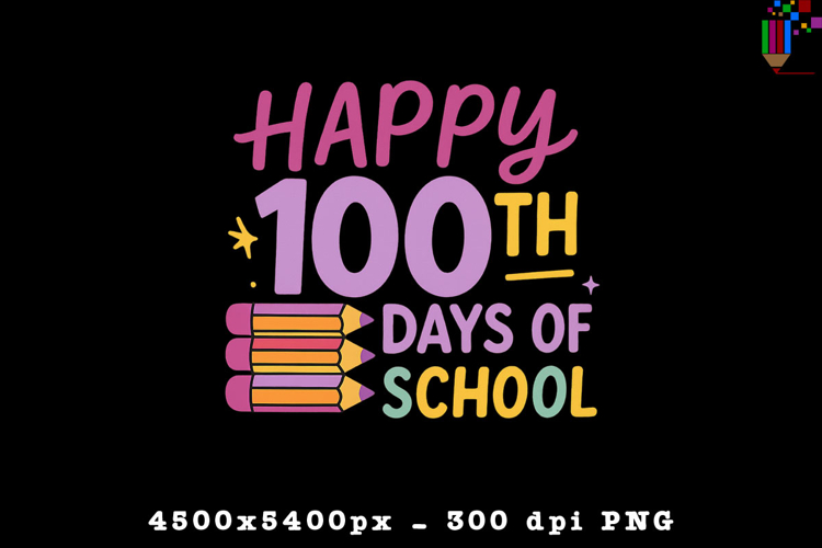 Happy 100th Days of School PNG