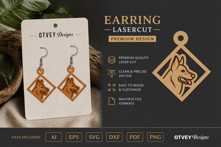 Dog Earring Laser Cut SVG| Cute Jewelry Design