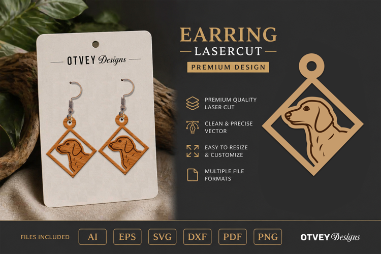 Dog Earring Laser Cut SVG| Cute Jewelry Design
