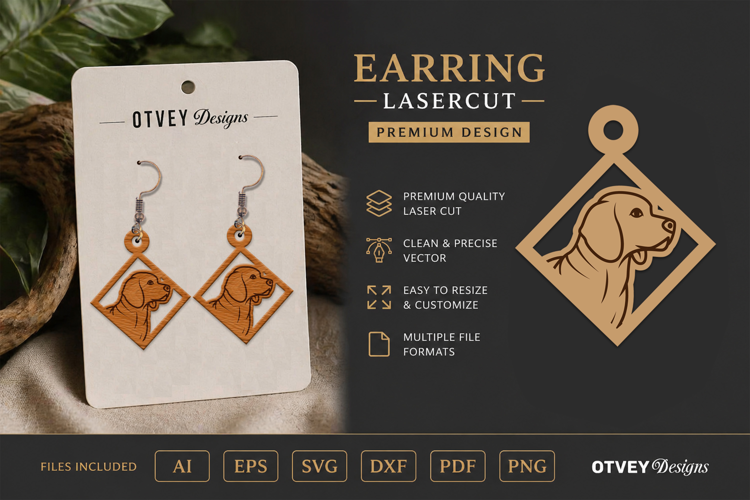 Dog Earring Laser Cut SVG| Cute Jewelry Design
