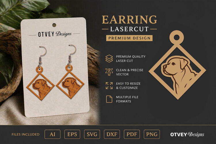 Dog Earring Laser Cut SVG| Cute Jewelry Design example image 1