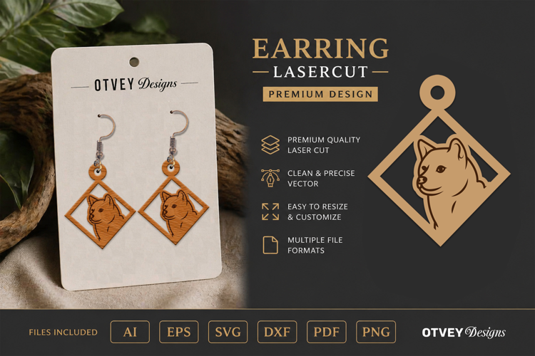 Dog Earring Laser Cut SVG| Cute Jewelry Design
