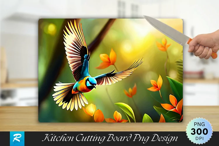 Beautiful Bird Cutting Board Sublimation Design
