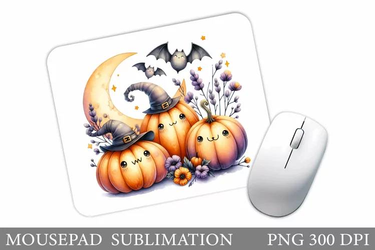 Cute Pumpkin Mouse Pad. Halloween Pumpkin Mouse Pad Design