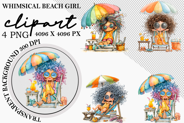 Whimsical Watermelon Girl Clipart Watercolor Png