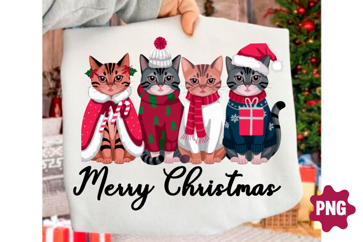 Merry Christmas Png, Cute Christmas Cats