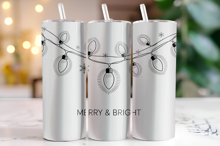 Merry & Bright Tumbler Wrap | Christmas Wrap
