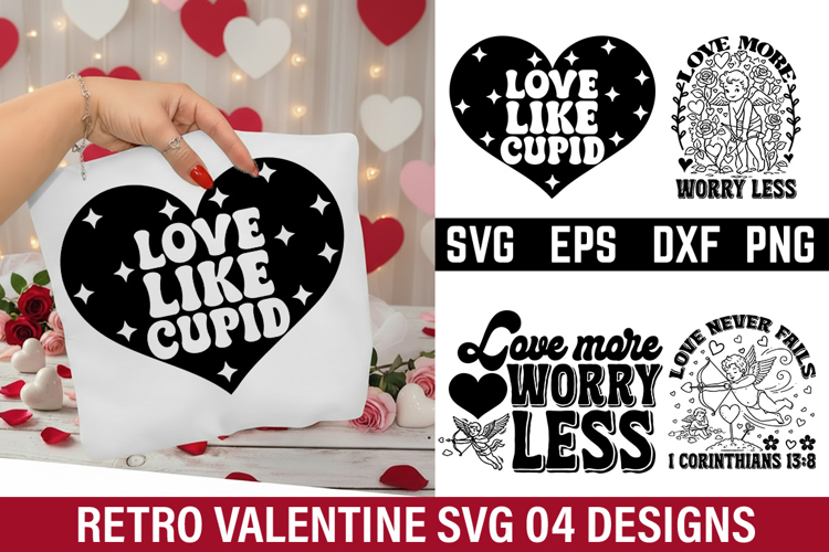 Retro Valentines Day Design - Love never fails 1 corinthian