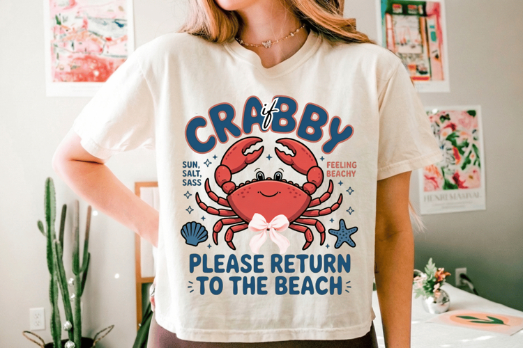 If Crabby please return to the beach PNG sublimation |Beach