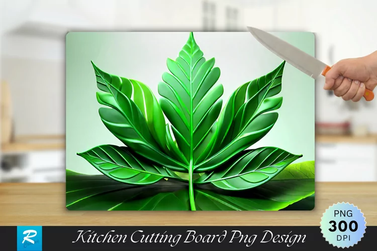 3D Leaf Cutting Board Sublimation Design