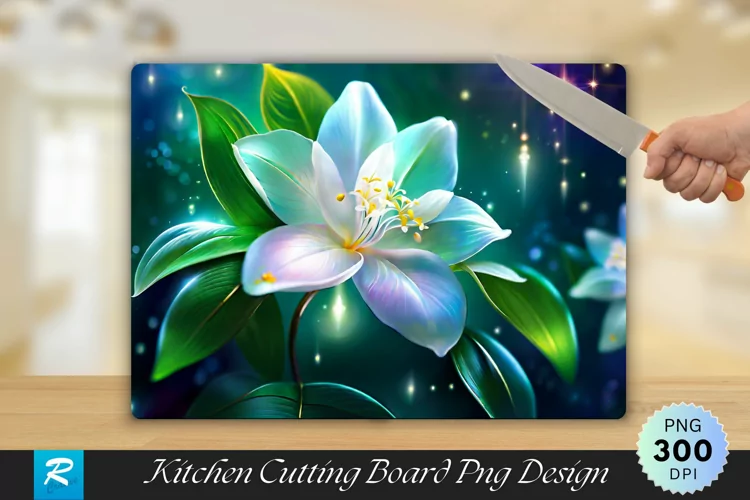 Enchanting Jasmine Artistic Cutting Board Sublimation Design