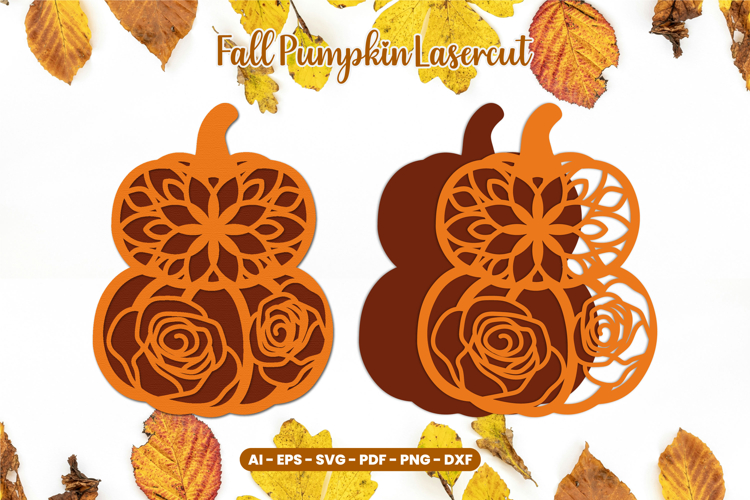 Floral Pumpkin Laser Cut SVG | Fall Autumn Decor