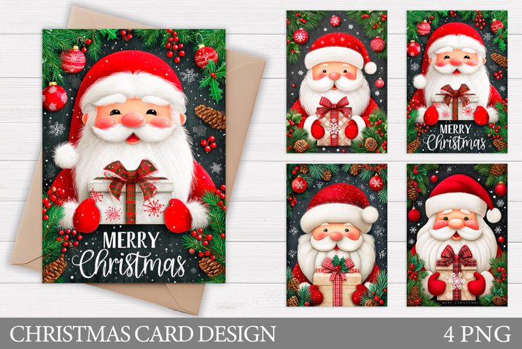 Christmas Card Design. Santa Claus Card Printable
