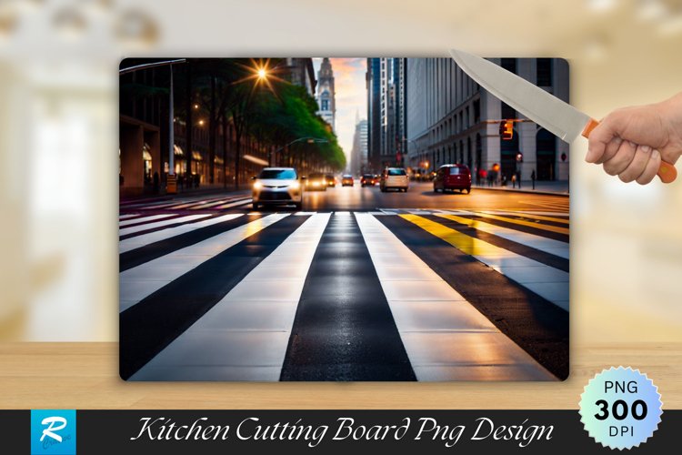 Crosswalk on the Road for Safety Cutting Board Sublimation example image 1