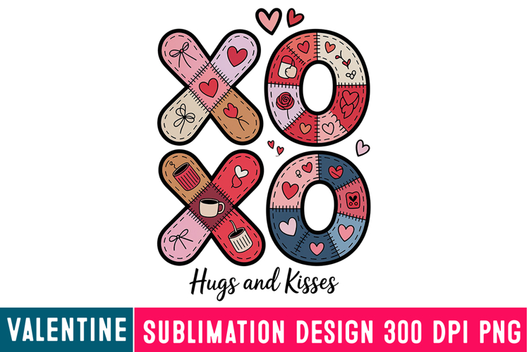 XOXO HUGS AND KISSES Sublimation,Happy Valentines Day PNG