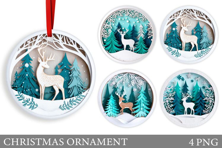 Reindeer Christmas Ornament. Christmas Ornament Sublimation