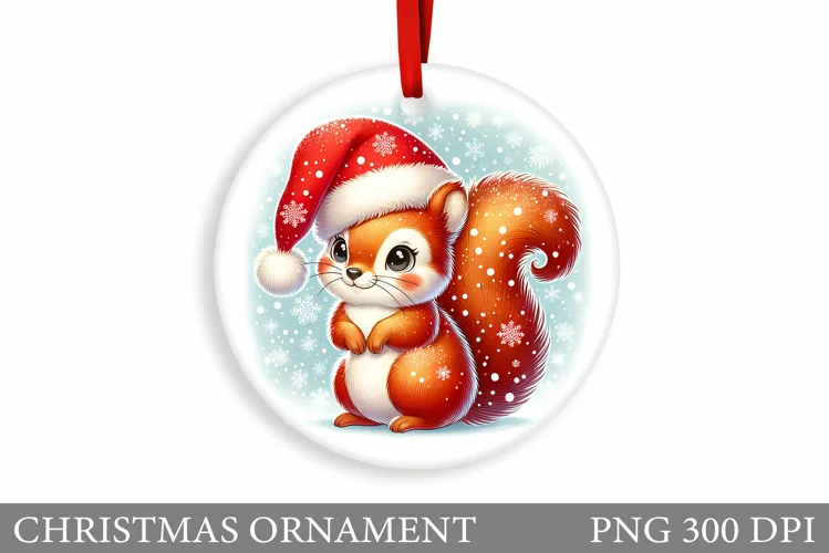 Cute Squirrel Christmas Ornament. Christmas Ornament Design