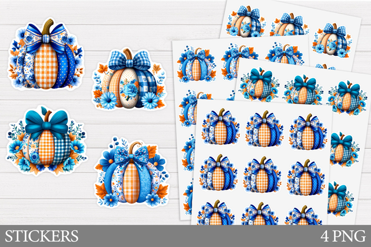 Patchwork Pumpkin Sticker. Fall Sticker Printable