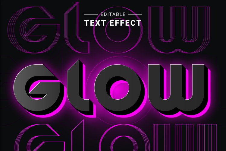 Editable Text Effect for Illustrator. Vector Graphic styles
