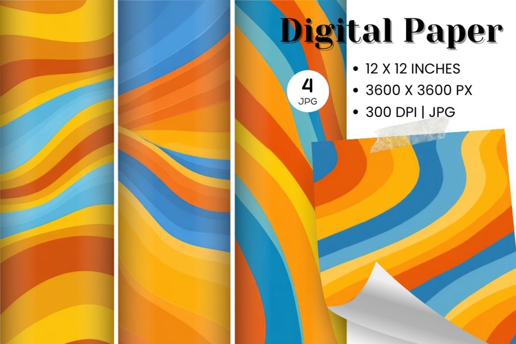 Abstract Wave Digital Paper Background Wallpaper Wallart_62