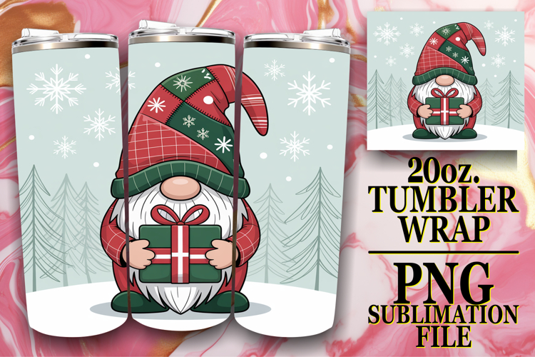 Bright Days 20oz tumbler wrap, Gnomes