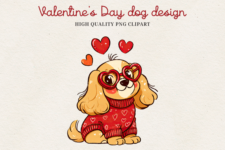 Valentine’s Day Cute Dog Clipart | Love Puppy PNG