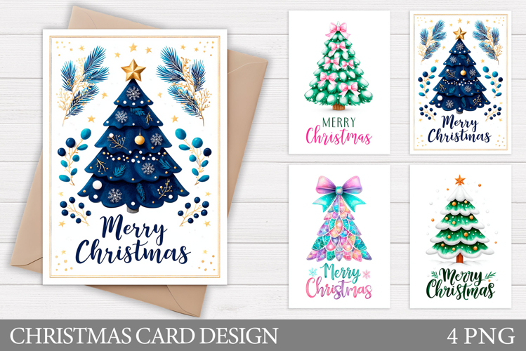 Christmas Tree Card Design. Christmas Card Printable